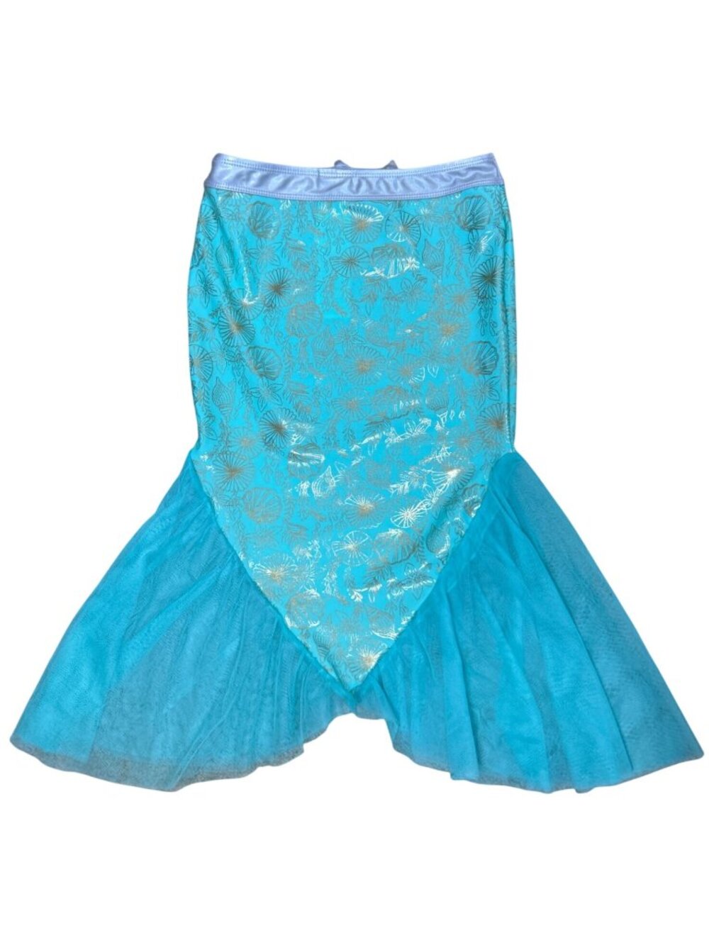 Disney Ariel Mermaid Skirt Sz 7-8 Turquoise Gold Costume Tulle Princess Party